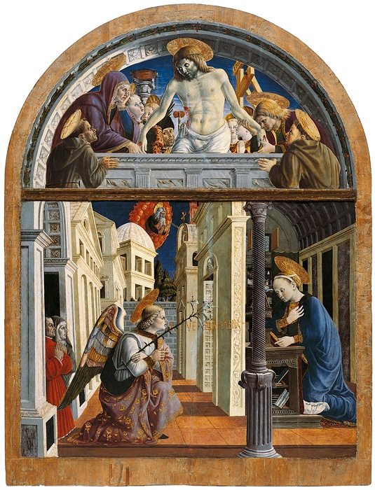 Giovanni Angelo d'Antonio "Annunciazione e Cristo in pietà" (1450-55)