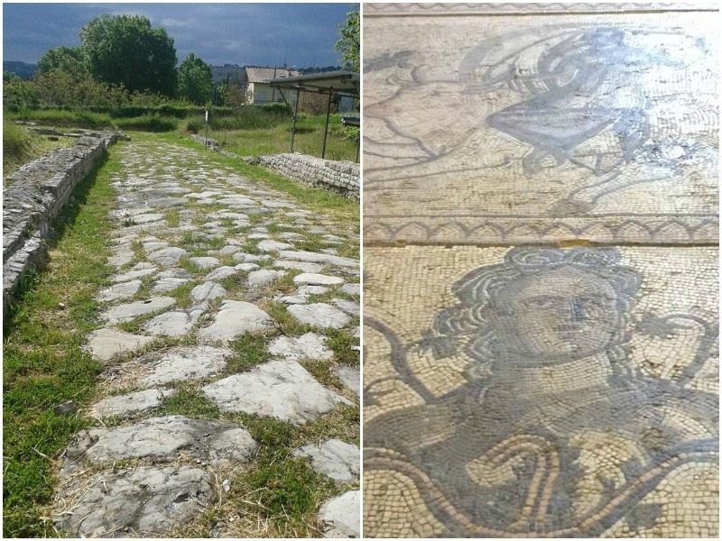 forum sempronii mosaico e strada lastricata romana